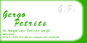 gergo petrits business card